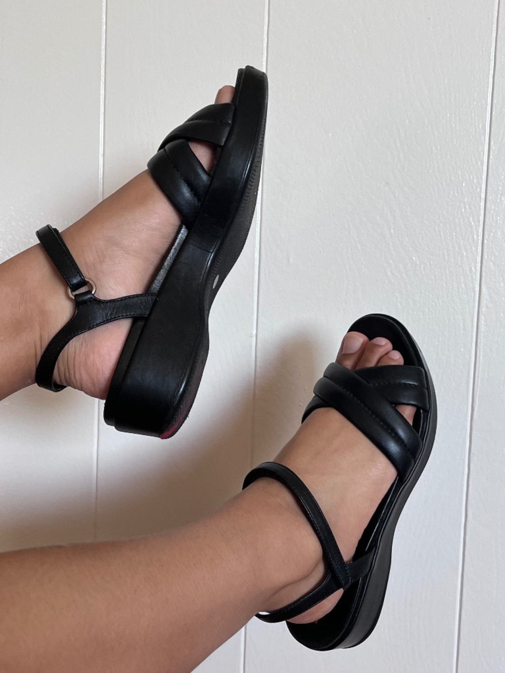 vintage y2k black prada sport platform sandals 38